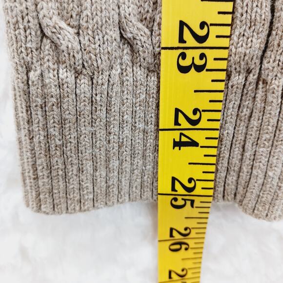 Sweater Size XL Cashmere Pullover Beige Fisherman Coastal Cowgirl Minimal Cable - Picture 5 of 14